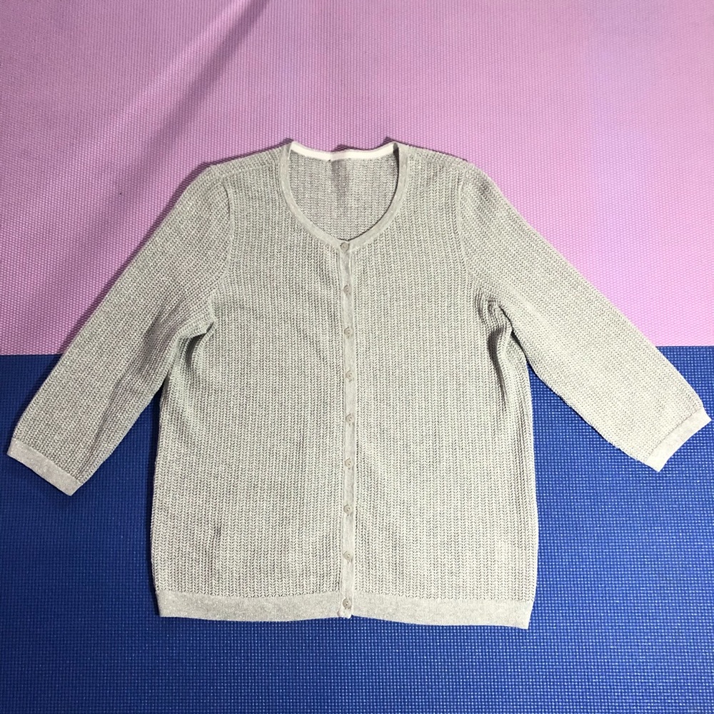 Talbots Petites Sequined Knit Cardigan